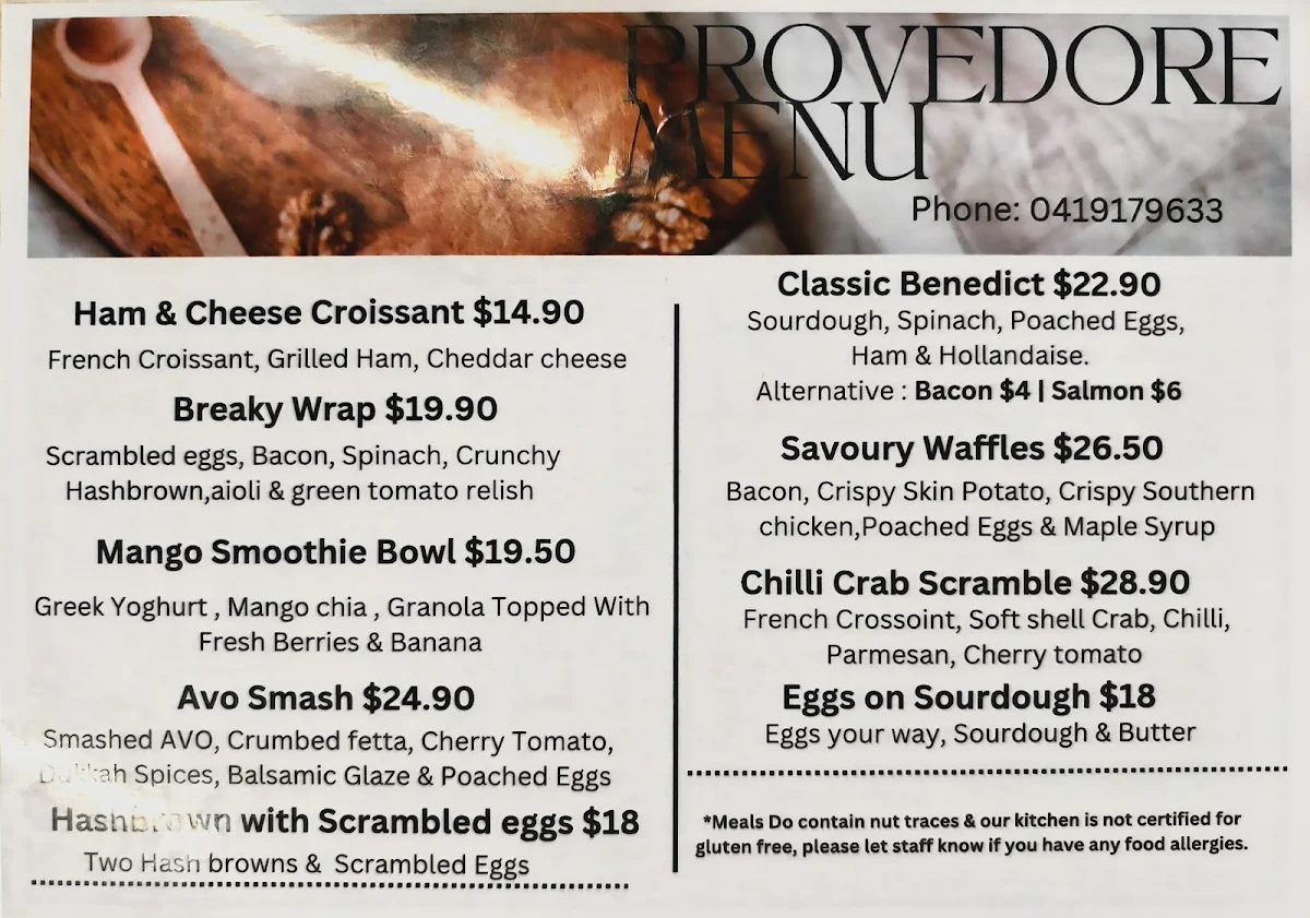 Menu, Provedore By Millijo