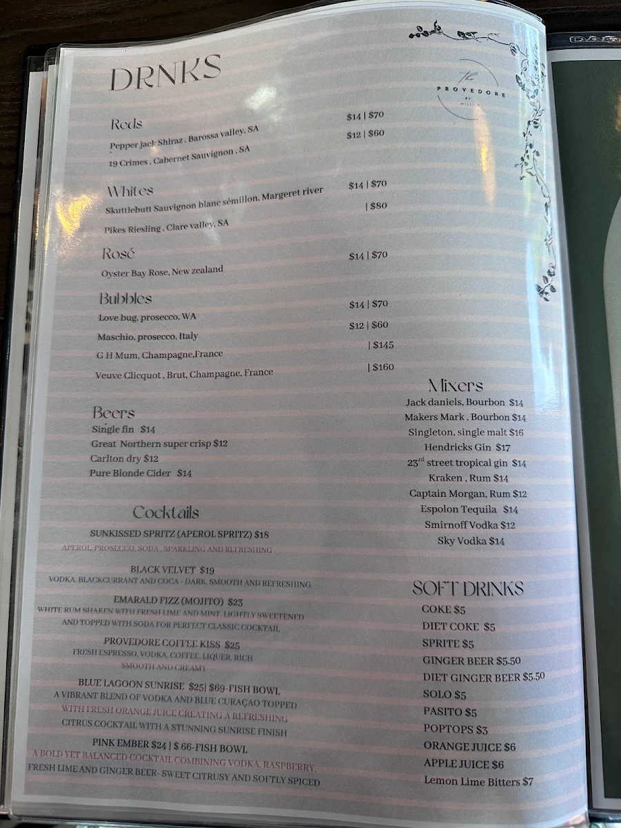 Menu, Provedore By Millijo