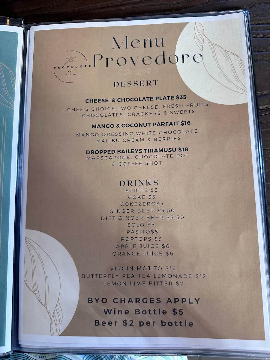 Menu, Provedore By Millijo