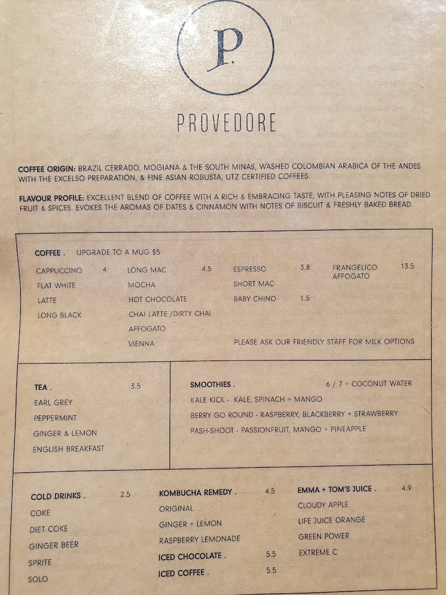 Menu, Provedore By Millijo