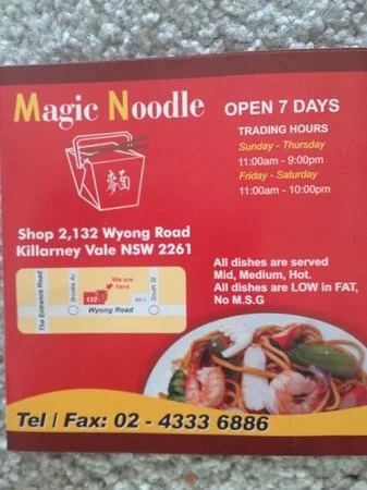 Menu, Magic Noodle