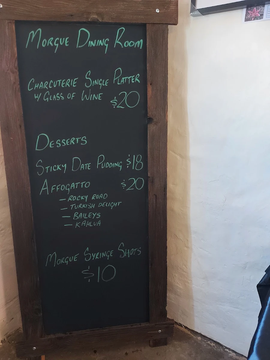 Menu, Overland Corner Hotel