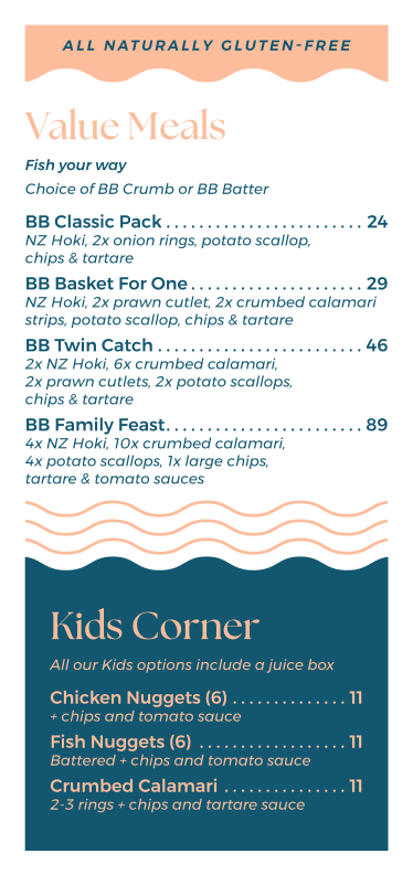 Menu, Boka Bites