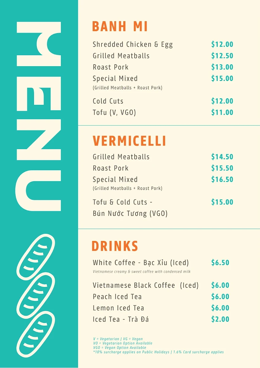 Menu, BanhMi Lab