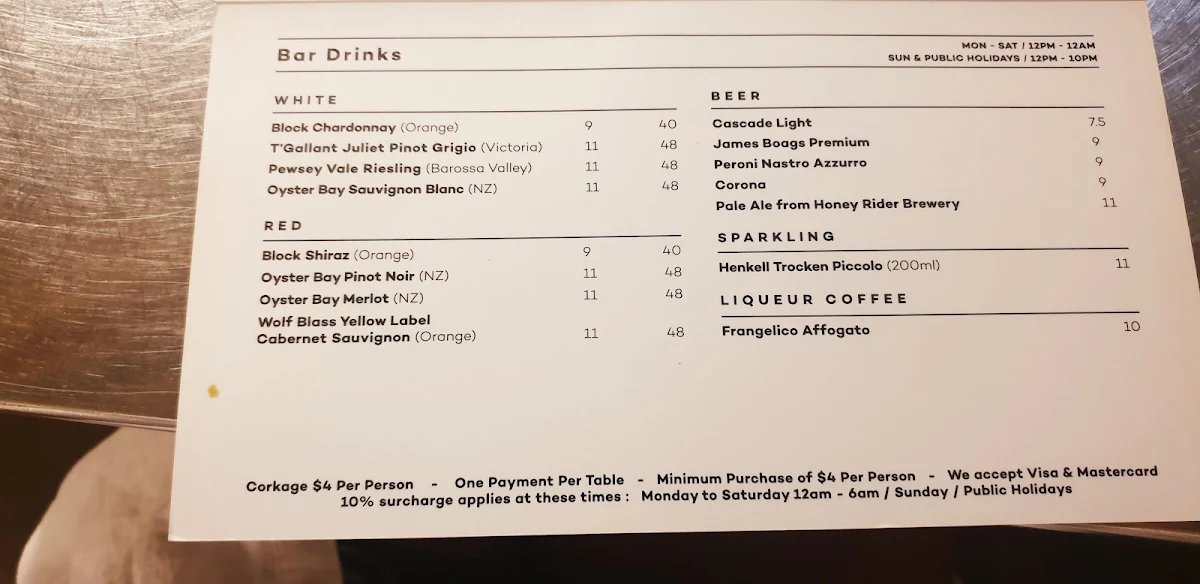 Menu, Maisys - Restaurant & Cafe