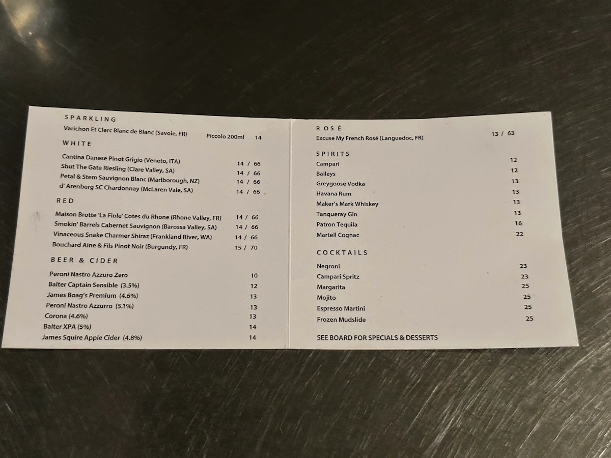 Menu, Maisys - Restaurant & Cafe