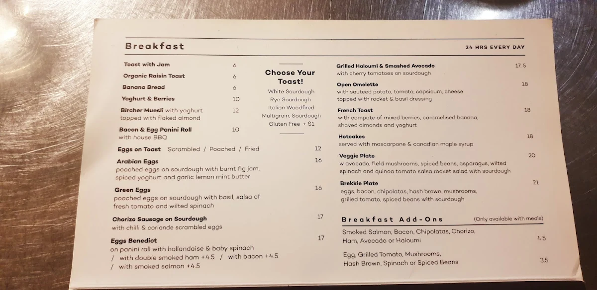 Menu, Maisys - Restaurant & Cafe