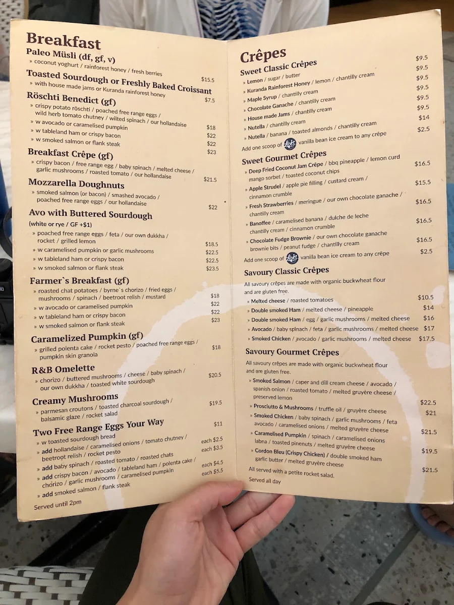 Menu, Rise and Bake Brasserie