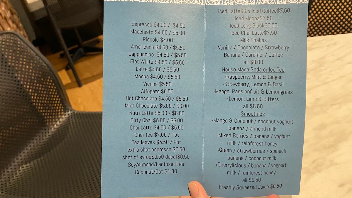 Menu, Rise and Bake Brasserie