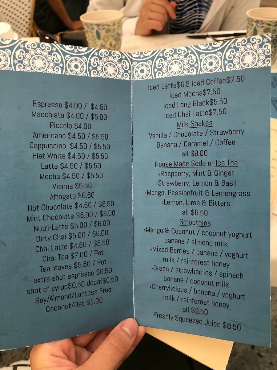 Menu, Rise and Bake Brasserie