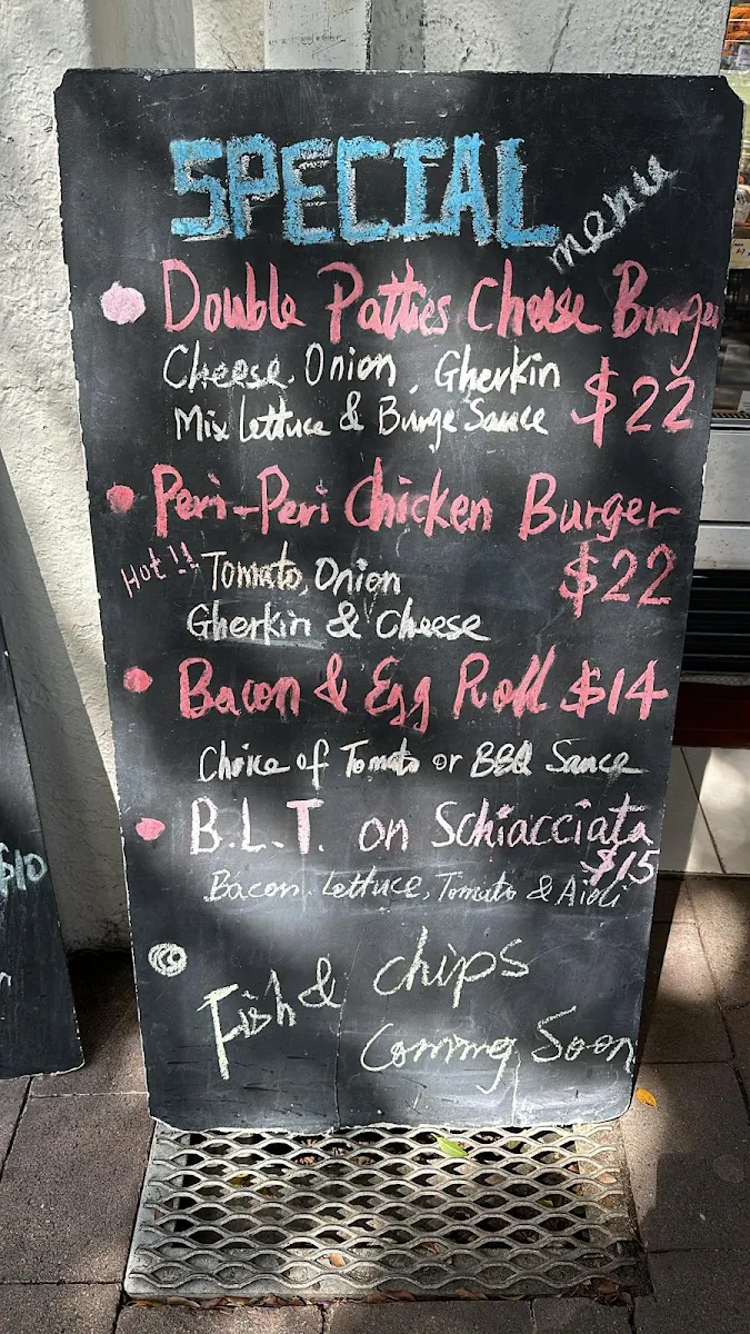 Menu, Parsley Bay Cafe Kiosk