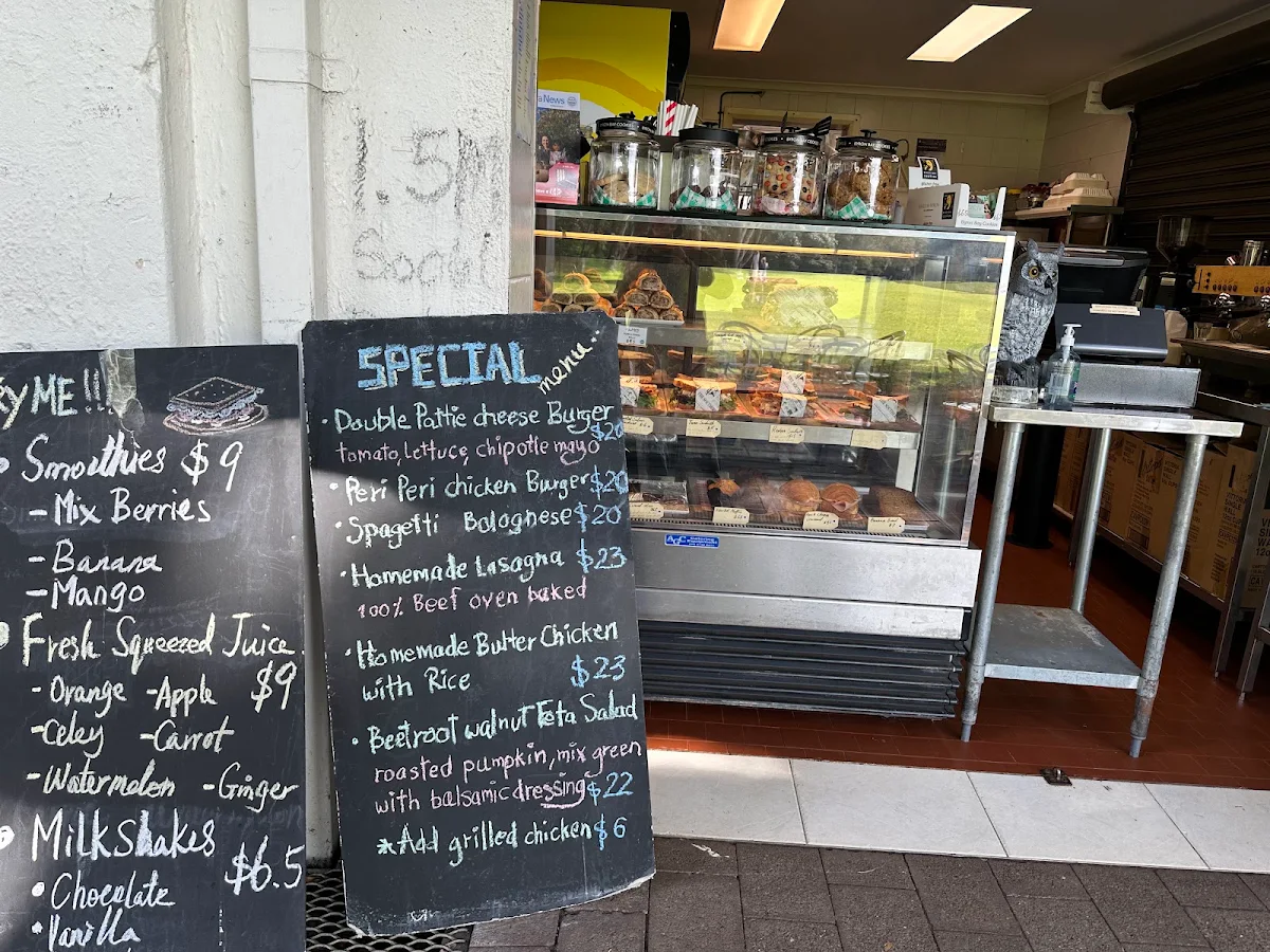 Menu, Parsley Bay Cafe Kiosk