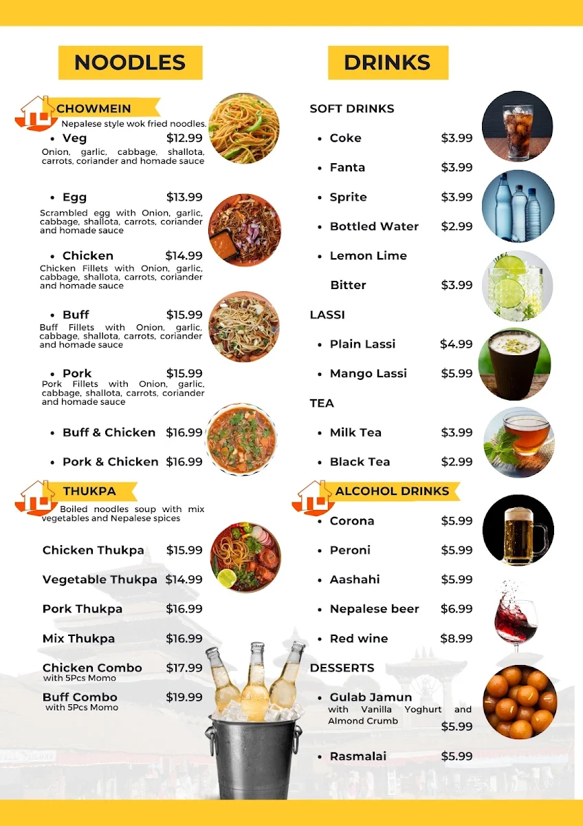 Menu, Ghumti Kitchen