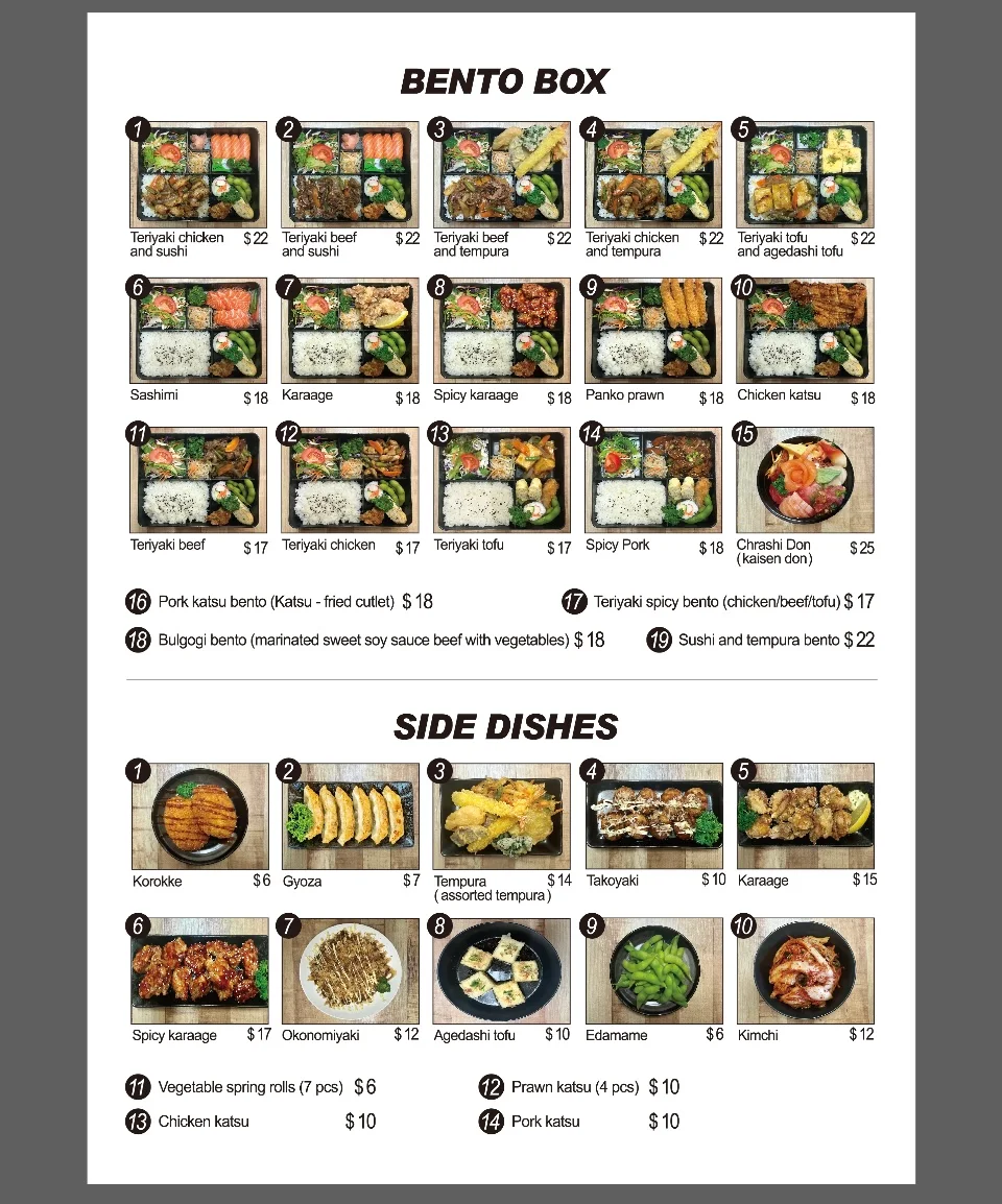 Menu, Sushimon