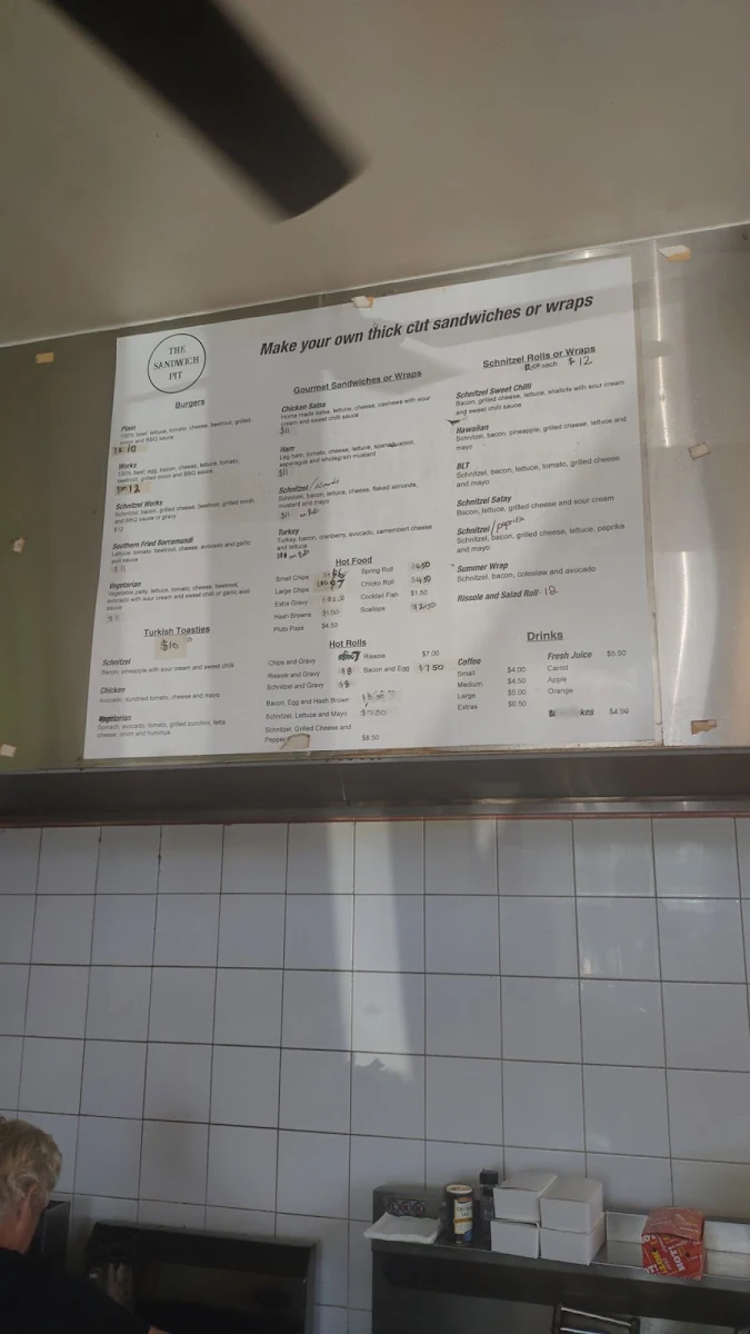 Menu, The Sandwich Pit
