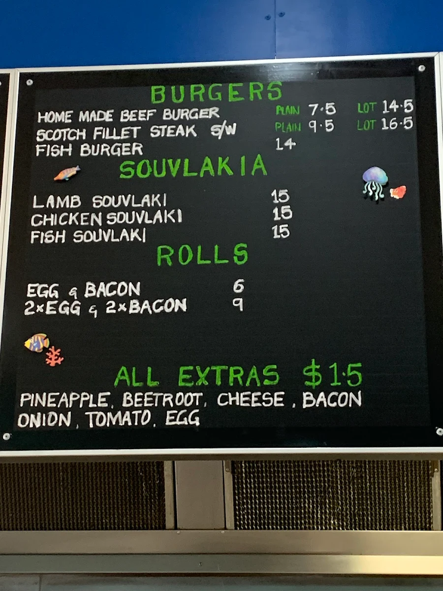 Menu, King George's Seafood & Oysters PTY LTD