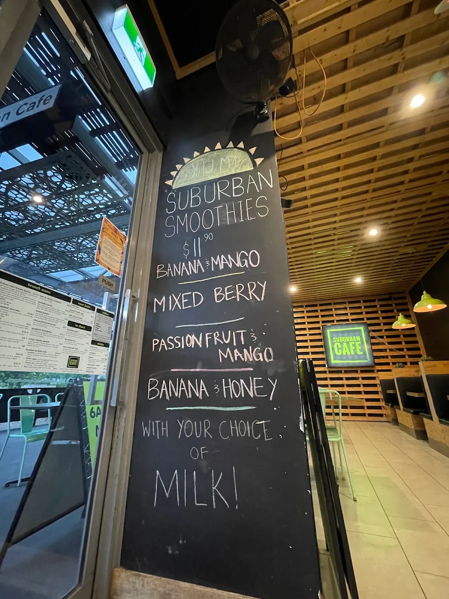 Menu, Suburban Cafe