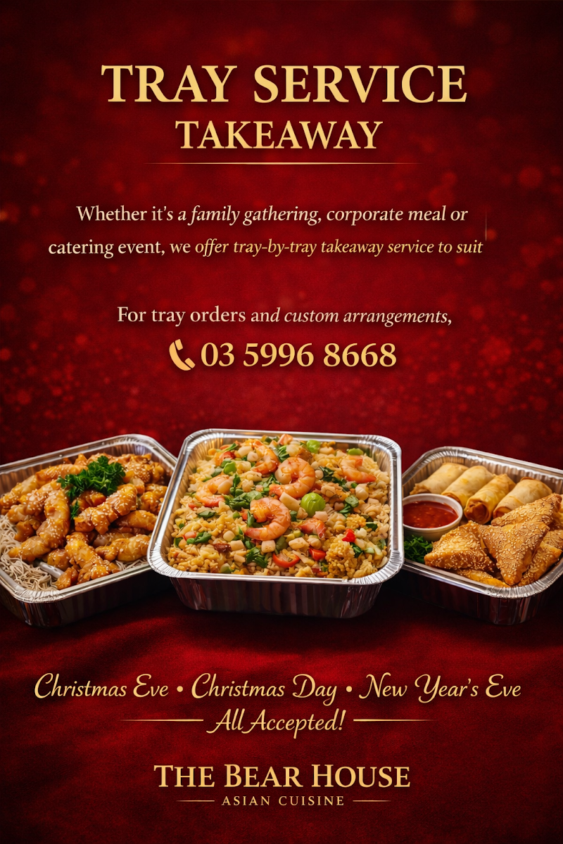Menu, The Bear House Restaurant