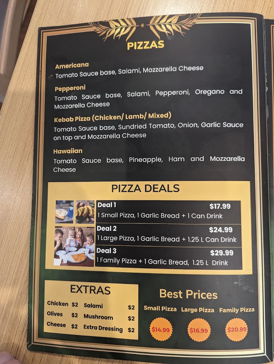 Menu, Palms Restaurant