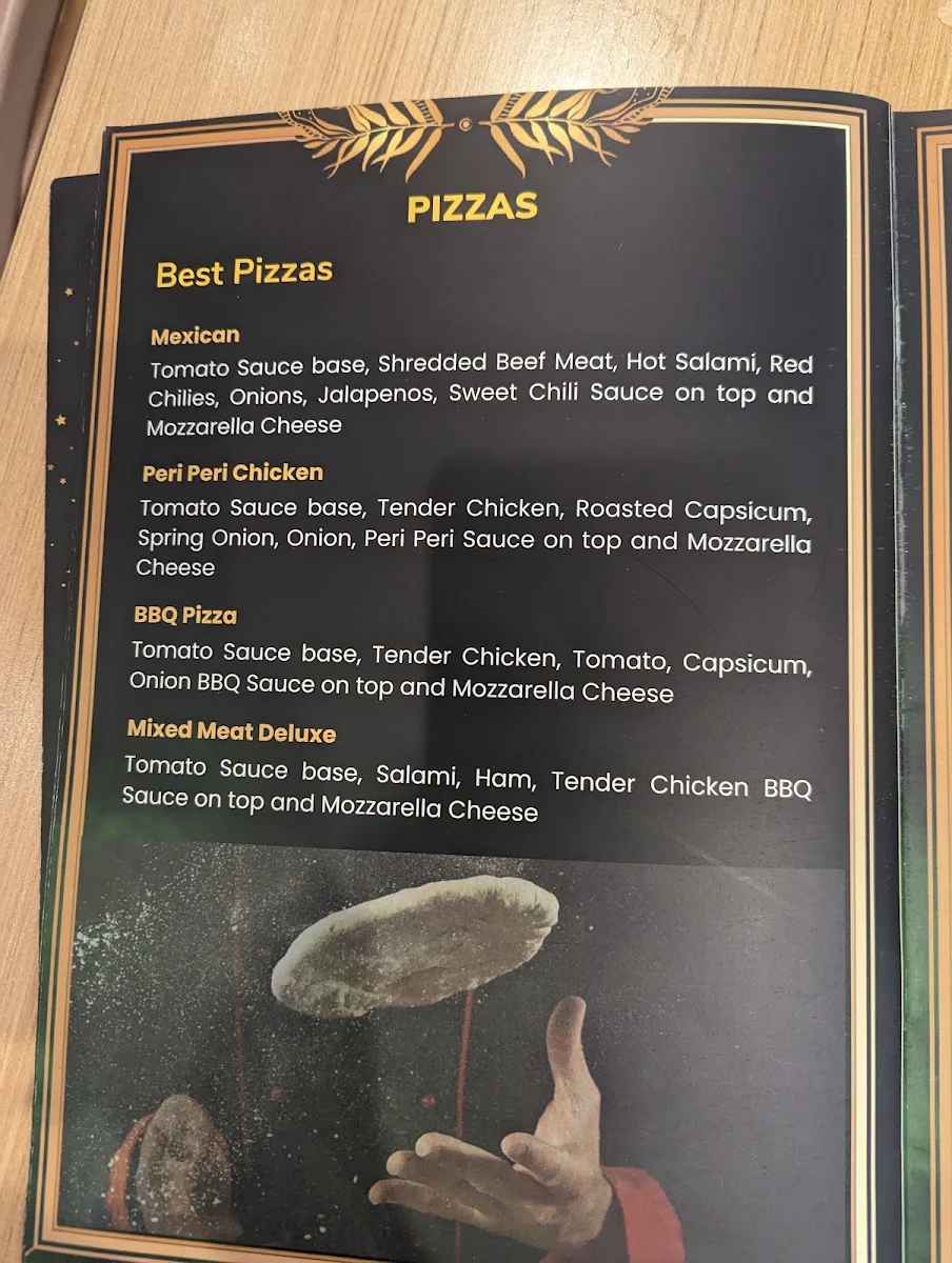 Menu, Palms Restaurant