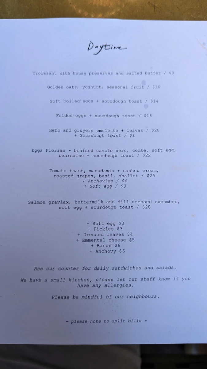 Menu, Florian