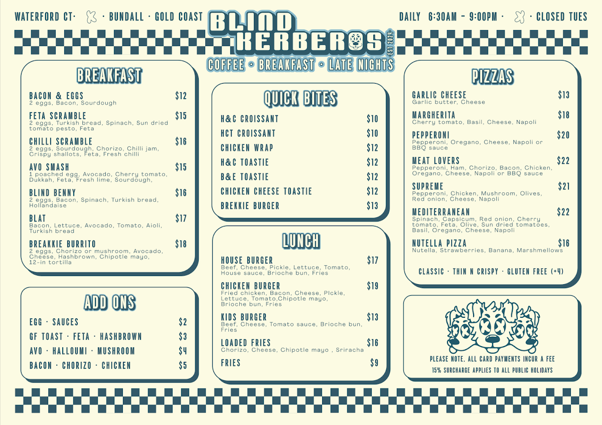 Menu, Blind Kerberos
