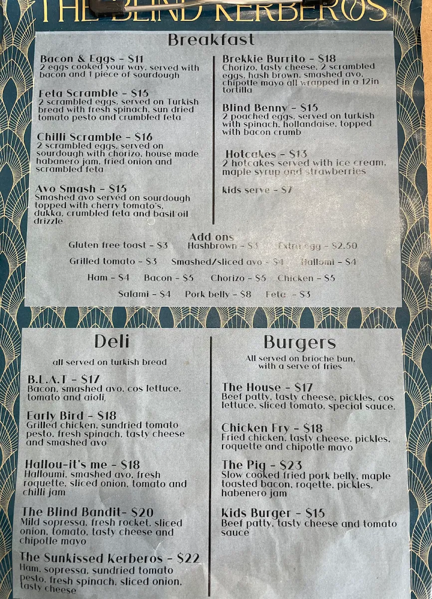 Menu, Blind Kerberos