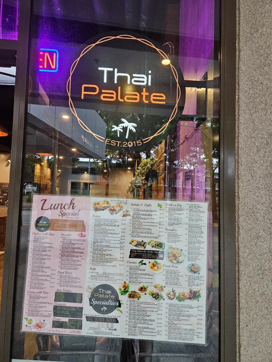 Menu, Thai Palate
