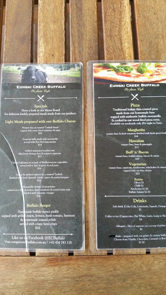 Menu, Eungai Creek Buffalo