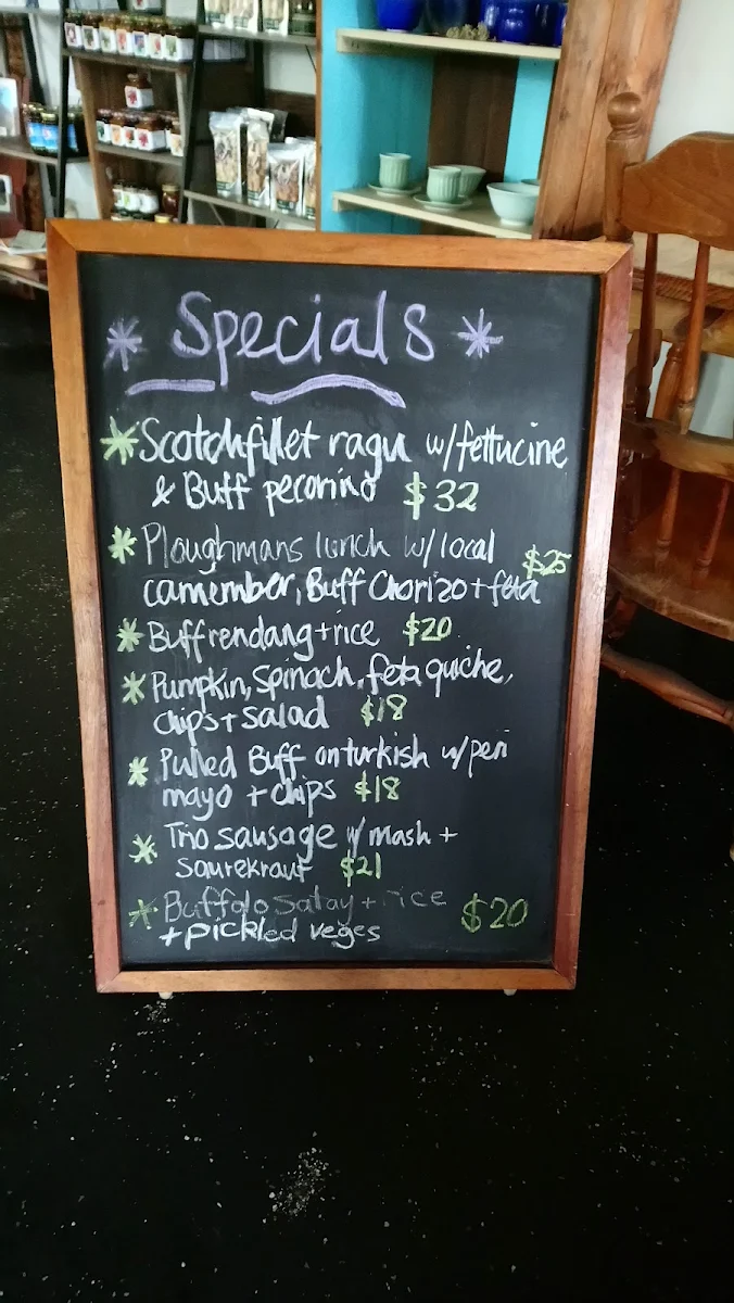 Menu, Eungai Creek Buffalo