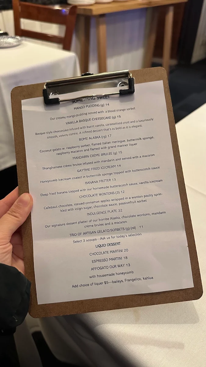 Menu, Sun Wah
