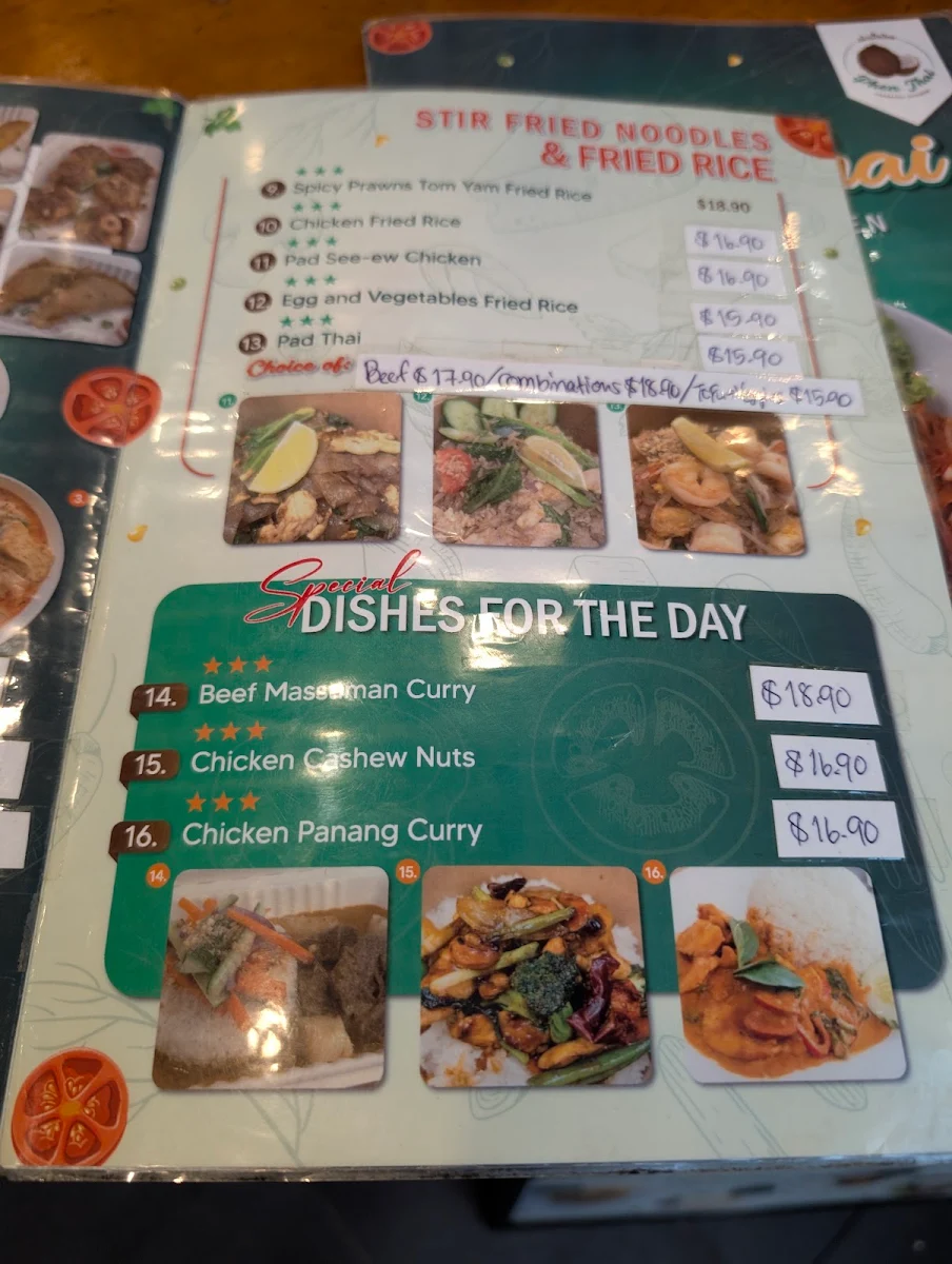 Menu, Phenthai