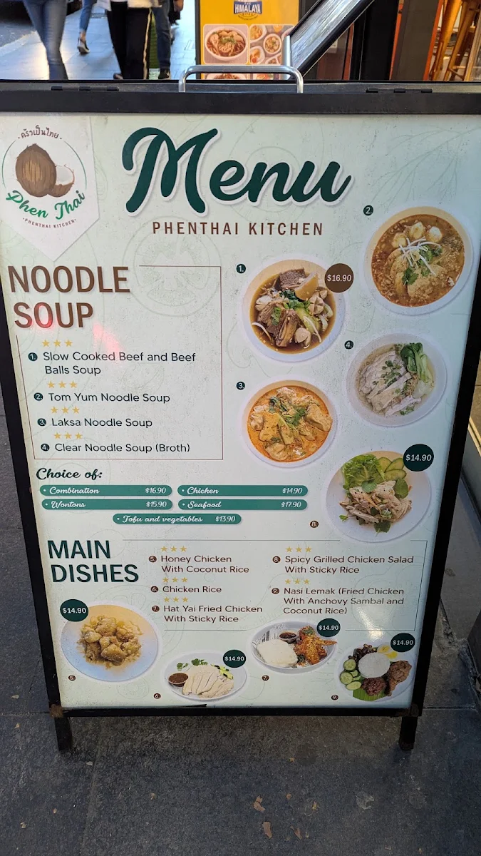 Menu, Phenthai