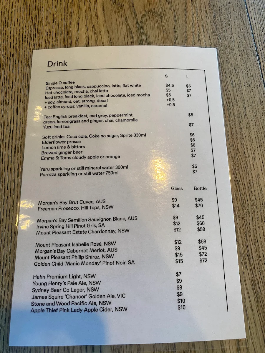 Menu, The Gallery Cafe