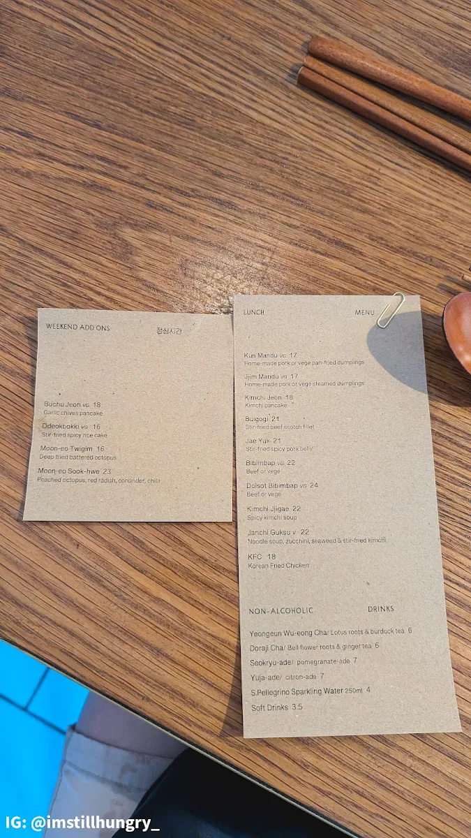 Menu, Sang by Mabasa