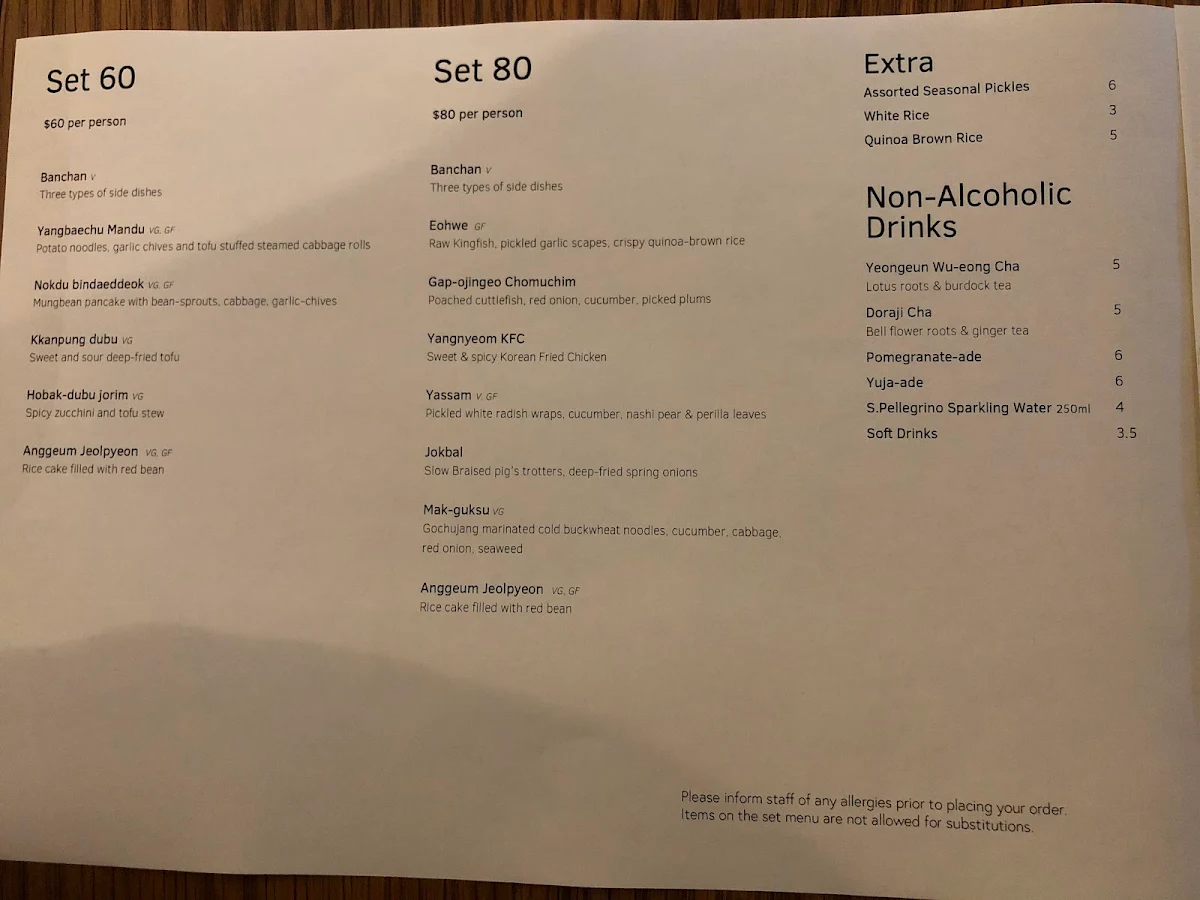 Menu, Sang by Mabasa