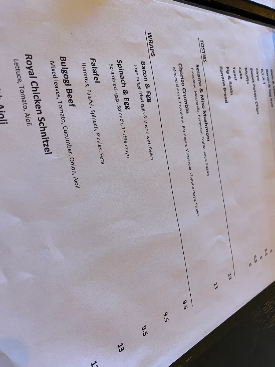 Menu, The Bite Gladesville