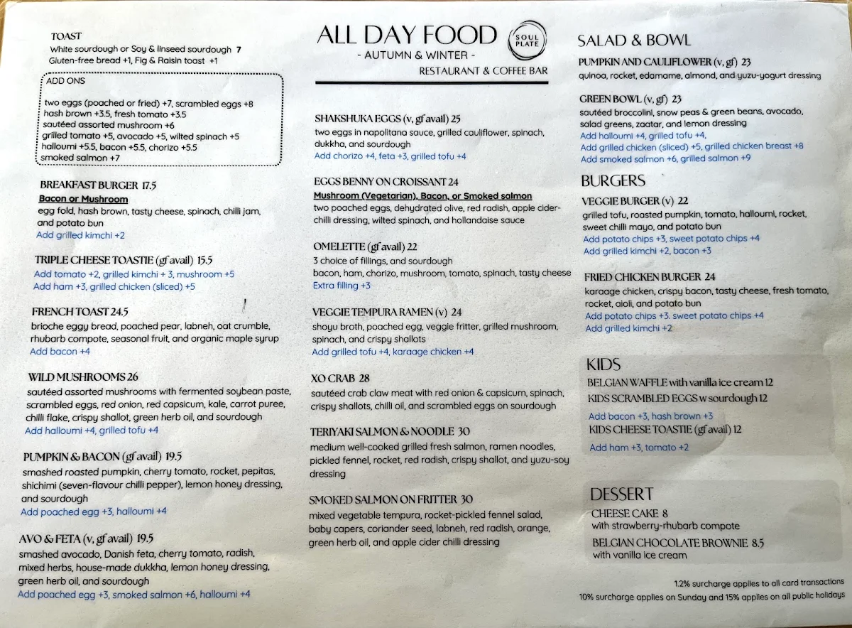 Menu, SOULPLATE