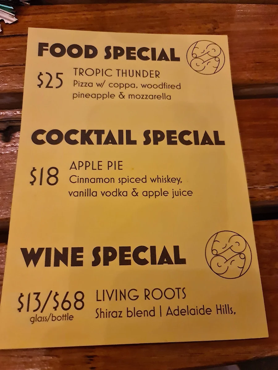 Menu, Two Blind Mice Curtin