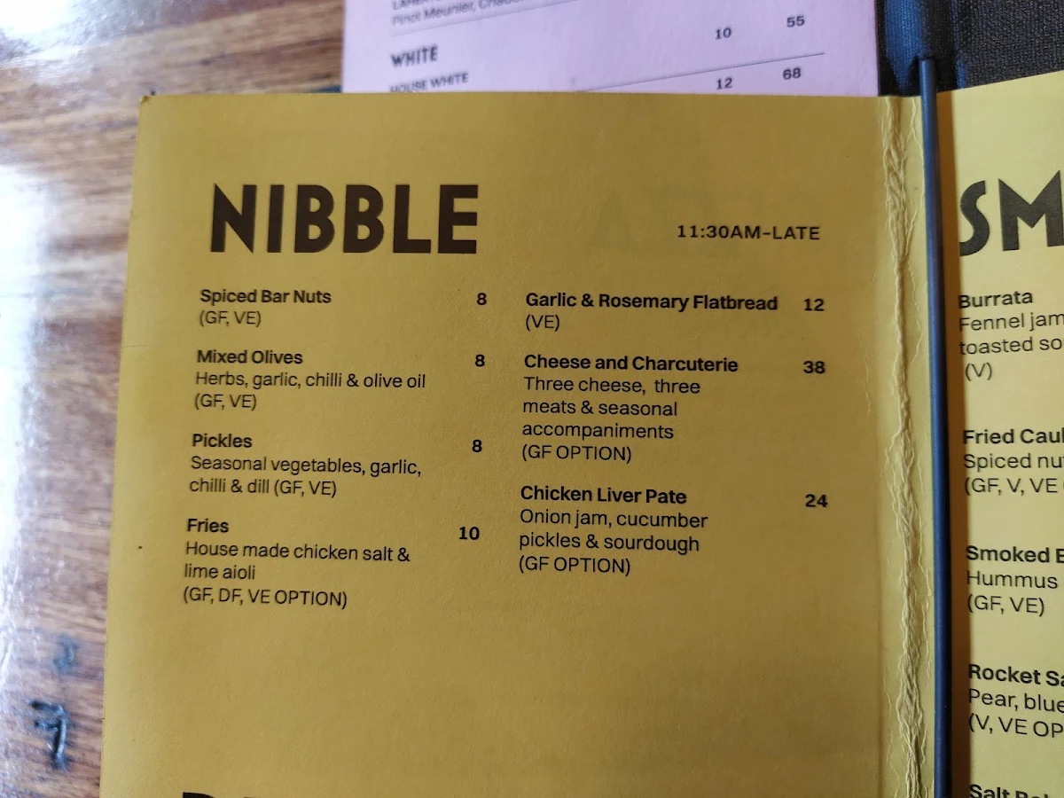 Menu, Two Blind Mice Curtin