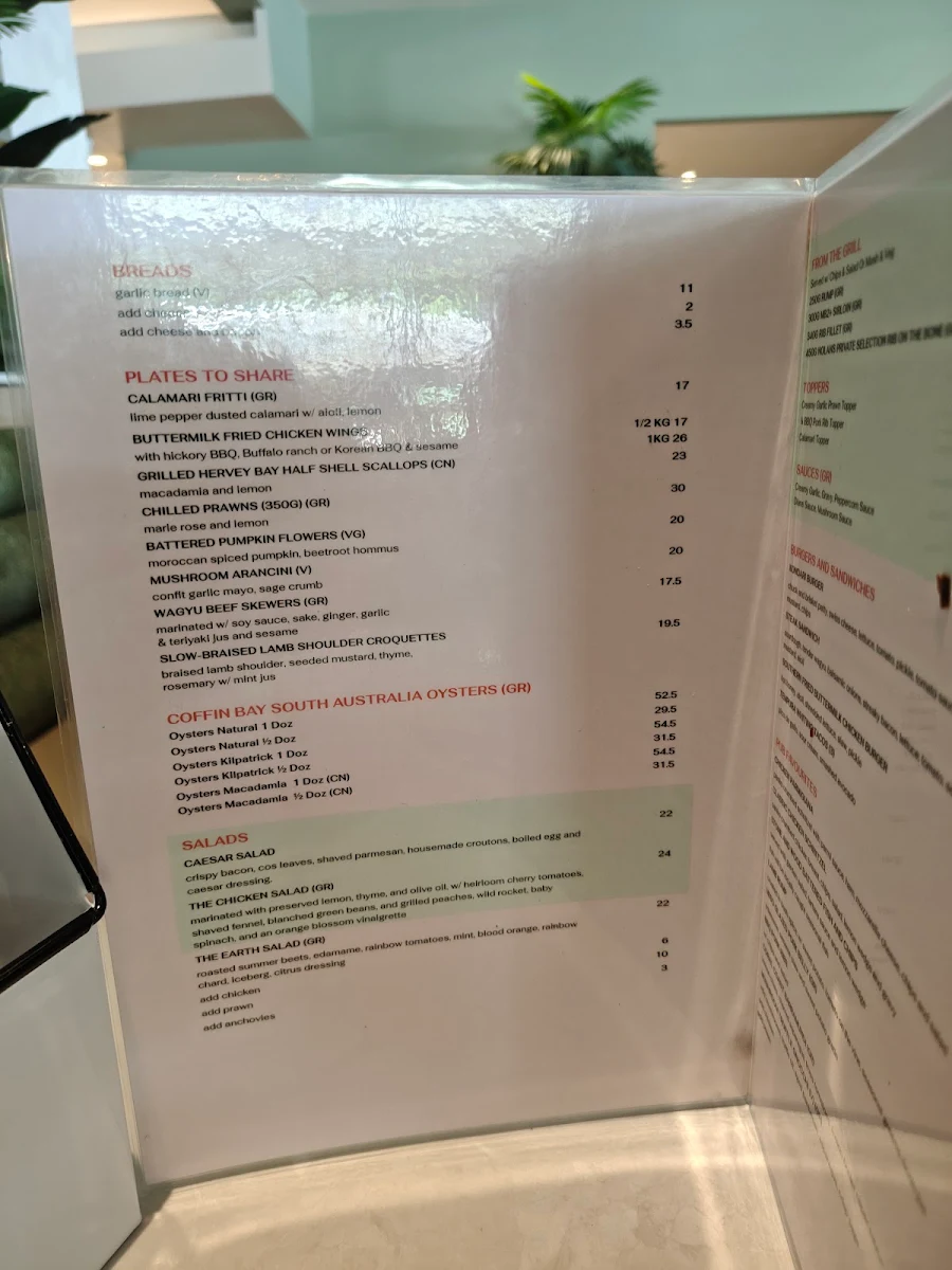 Menu, Kondari Hotel