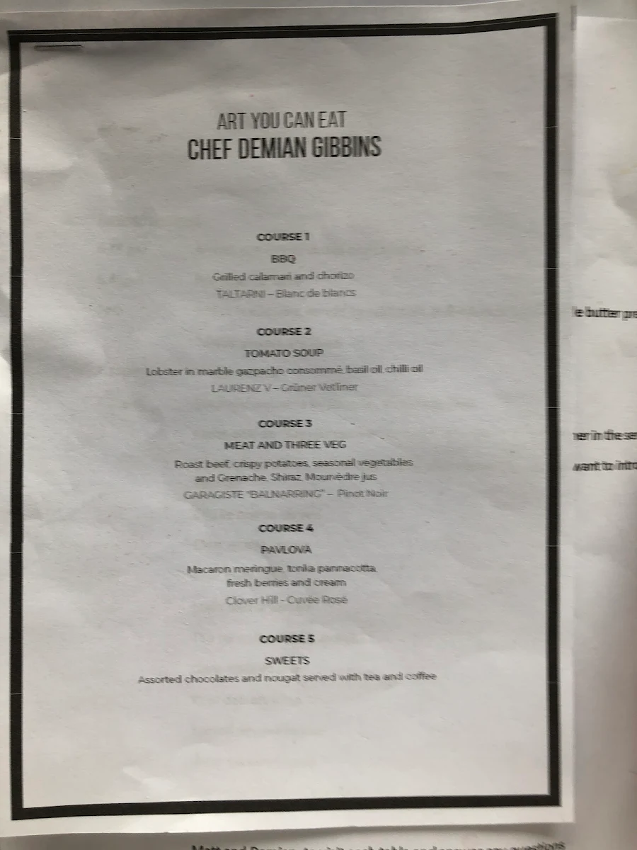 Menu, FOMO Bar + Grill