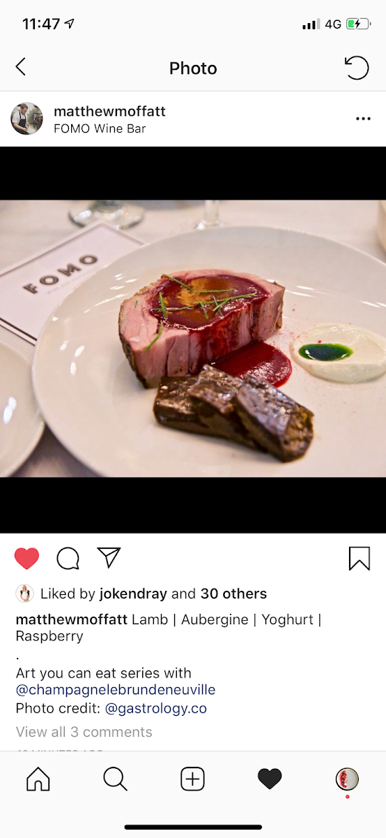 Menu, FOMO Bar + Grill
