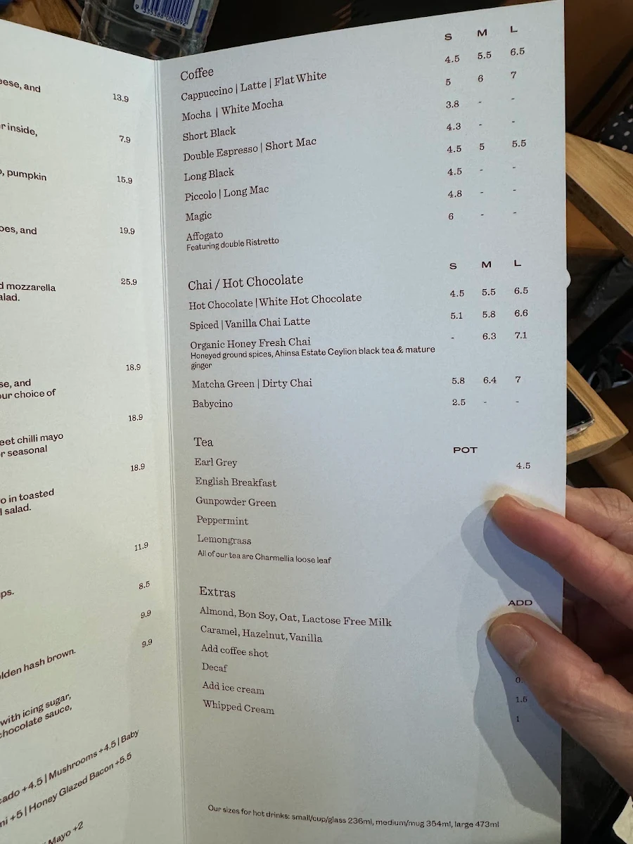 Menu, Bee Keen Cafe Parkmore