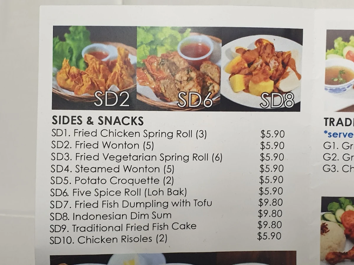 Menu, Pondok Daun Sefton Plaza