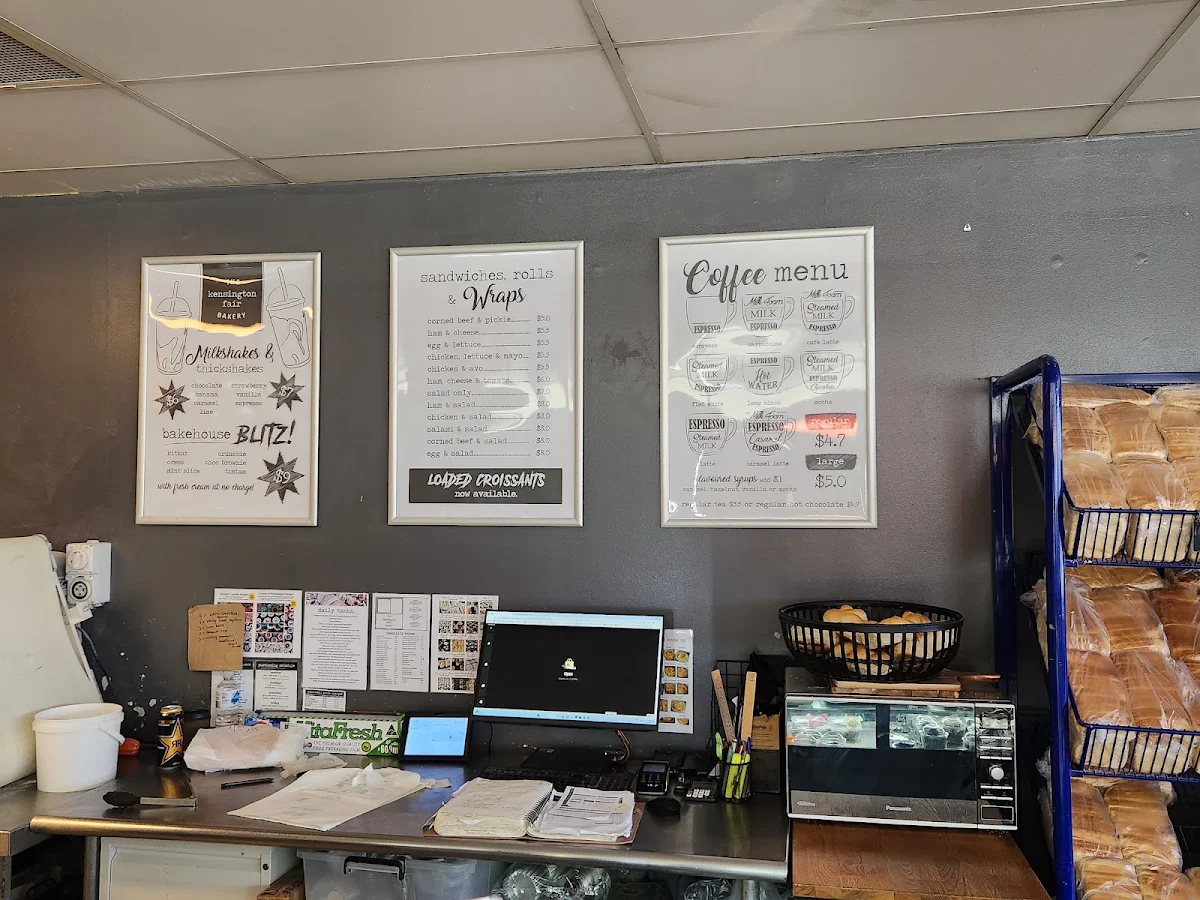 Menu, Kensington Fair Bakery