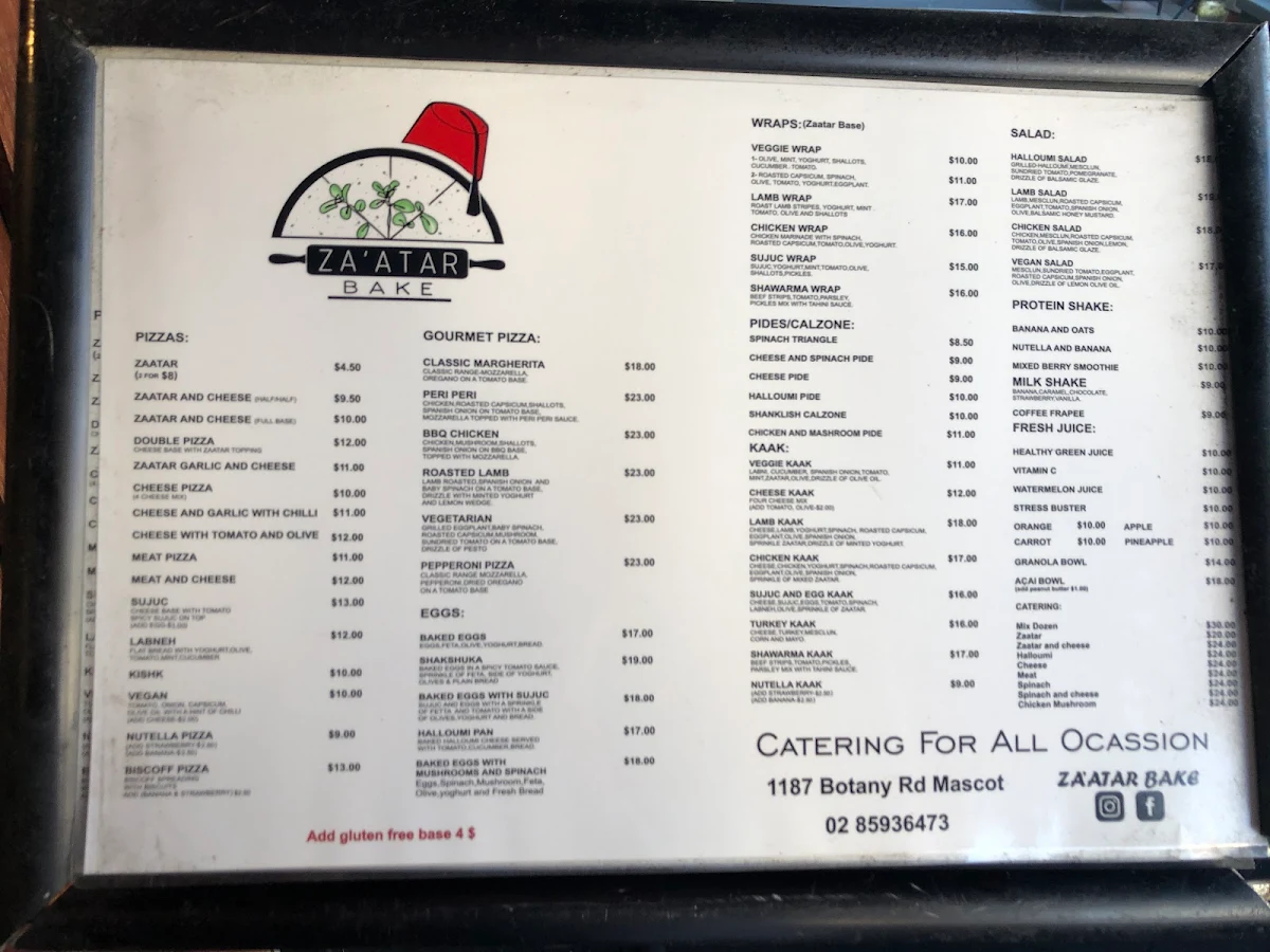 Menu, Za'atar Bake