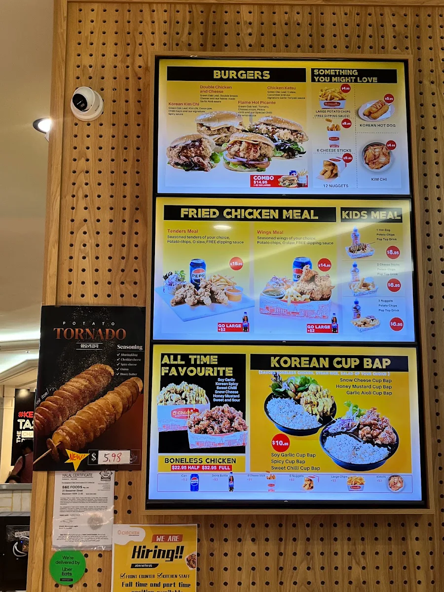 Menu, O Chicken Mount Druitt