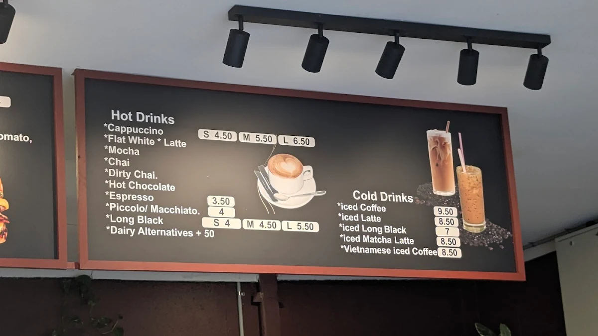 Menu, Kims corner cafe