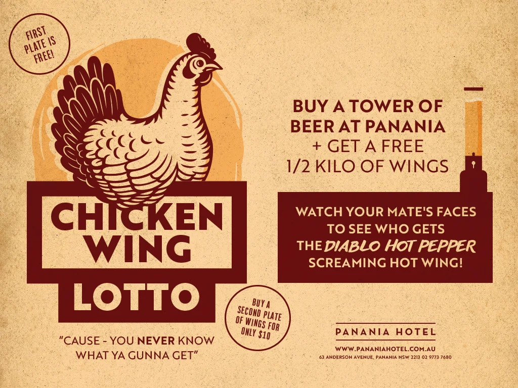 Menu, Panania Hotel